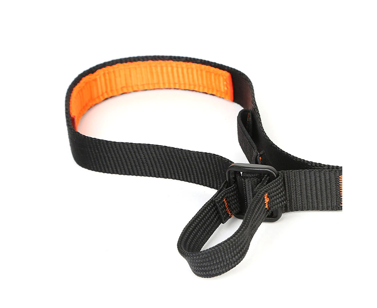 Adjustable Outdoor Rock Climbing Polyester Webbing Foot Loop Ascender Belt Band - Black