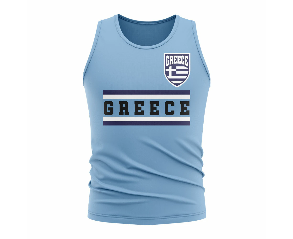 Greece Core Football Country Sleeveless Tee (Sky)