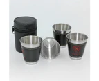 4pcs Camping Cup Non Slip Stainless Steel Drinking Wine Mug