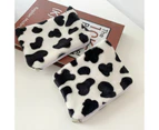 Cute Milk Cow Print Mini Coin Purse Money Change Plush Storage Bag Zipper Wallet-Color-Multi