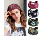 Headbands for Women, Wide Boho Headbands Elastic Bandana Non-Slip Sweat Fashion Headwraps Hair Bands Headwear Fit All Head Sizes 4Pcs