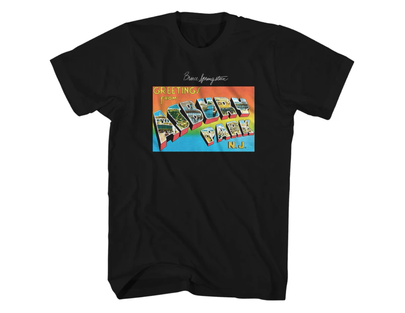 Bruce Springsteen T Shirt Greetings From Asbury Park Postcard Bruce Springsteen Shirt - Black