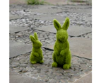 Resin Flocking Bunny Ornaments Spring Easter Decoration Micro Landscape Statue - Standing posture