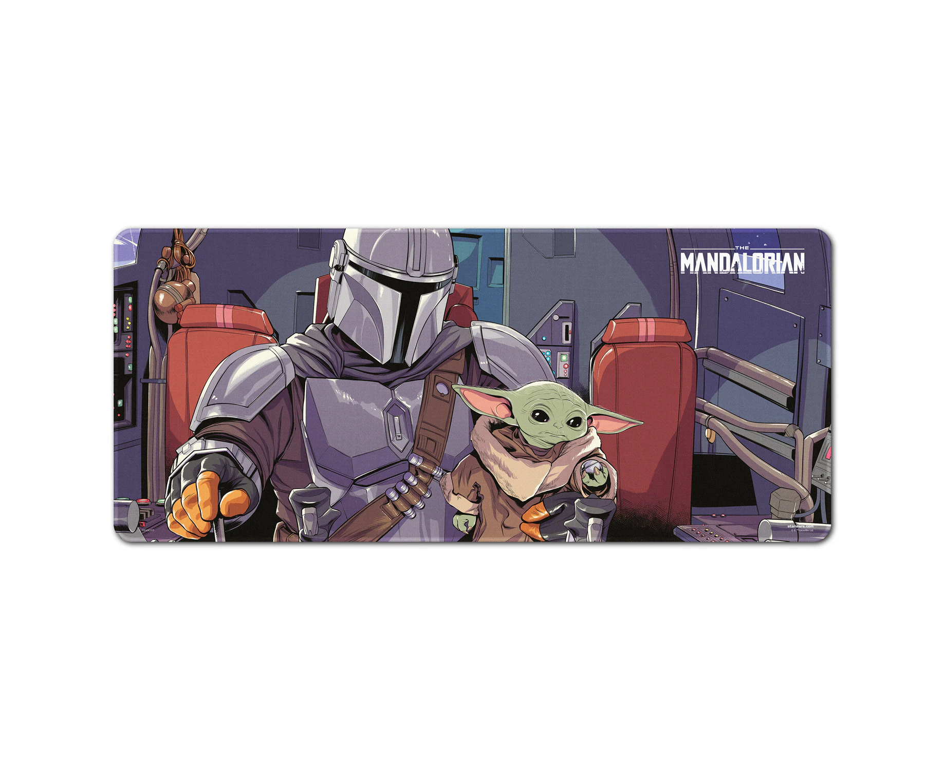 Erik Official Star Wars The Mandalorian XXL Mouse Mat - Baby Yoda Desk Pad - 31.5" x 13.78" Non-Slip Rubber Base Mouse Pad, Gaming Mouse Pad, Keyboa - MKTP