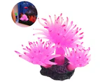 Artificial Aquarium Fish Tank Decoration Silicone Glowing Sea Anemone Artificial Fish Tank Ornament Decoration Pink