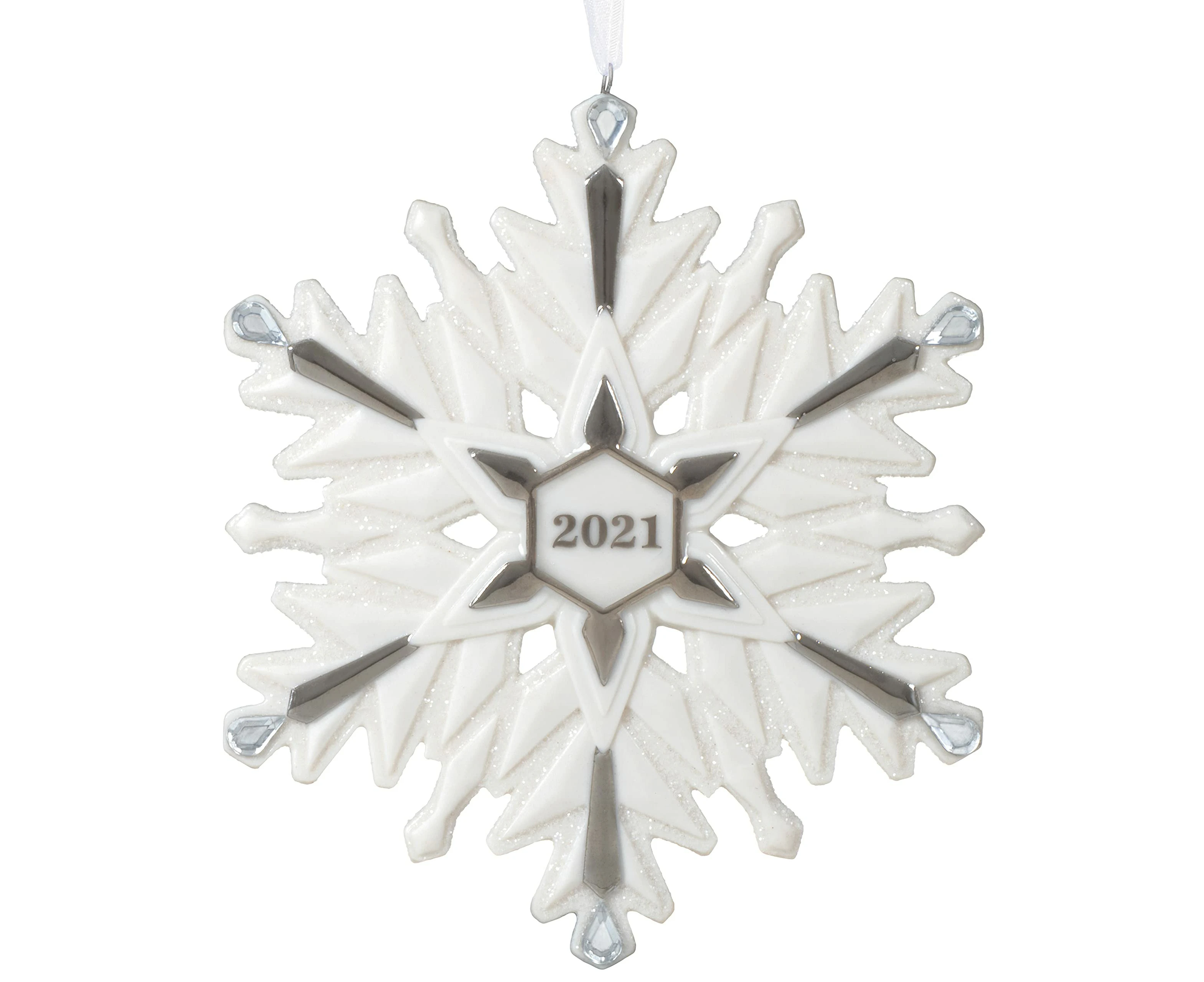 Hallmark Keepsake christmas Ornament, Year Dated 2021, 2021 Snowflake, Porcelain