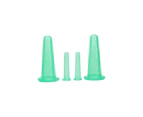 4Pcs/Set Cup Lifting Massage Silicone Cupping Vacuum Suction Facial Cupping - Green
