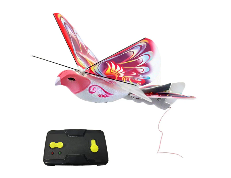 GEERTOP Kids Flying Remote Control Bird Toy with Bionic Flapping Wings-Red