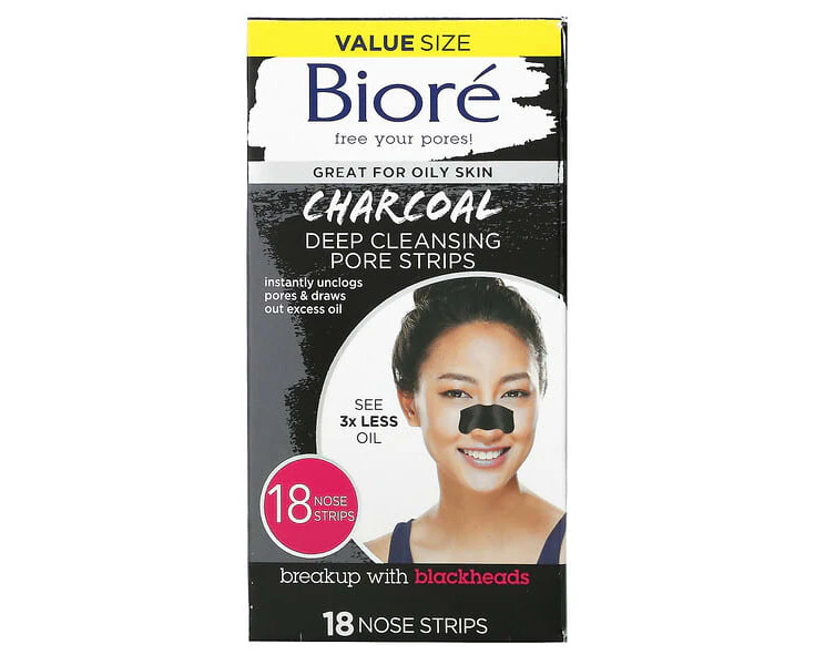 Deep Cleansing Pore Strips, Charcoal, 18 Nose Strips