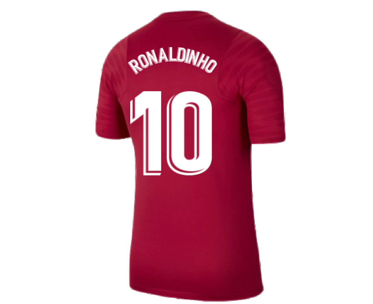 2021-2022 Barcelona Training Shirt (Noble Red) (RONALDINHO 10)