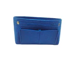Women Portable Solid Color Felt Multi Pockets Cosmetic Handbag Storage-Black-S