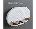 Hair Dryer Shelf Wall Mounted Space Saving Punching Free Cable Storage Blow Dryer Holder For Bathroom White