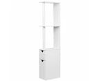 Bathroom Cabinet Toilet Storage Shelf Holder Cupboard Laundry White