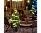 2Pcs Solar Christmas Tree Light Garden Stakes Lights Tabletop Christmas Decor-Warm