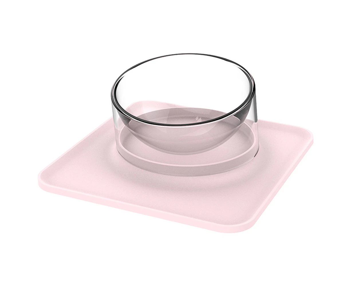 Pet anti-spill and anti-overturning placemat with oblique mouth single pet bowl magnetic suction****