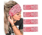 Wide Headbands Knot Turban Headband Hair Band Elastic Plain Fashion Hair Accessories for Women and Girls, Children - Pink