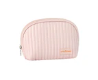 Storage Bag Creative Shape Smooth Texture Large Capacity Zipper Closure Wear Resistant Item Storage Faux Leather Waterproof Cosmetic Bag-Pink