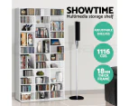 Artiss Bookshelf Display Shelf CD DVD Storage Media Rack Stand Cupboard White