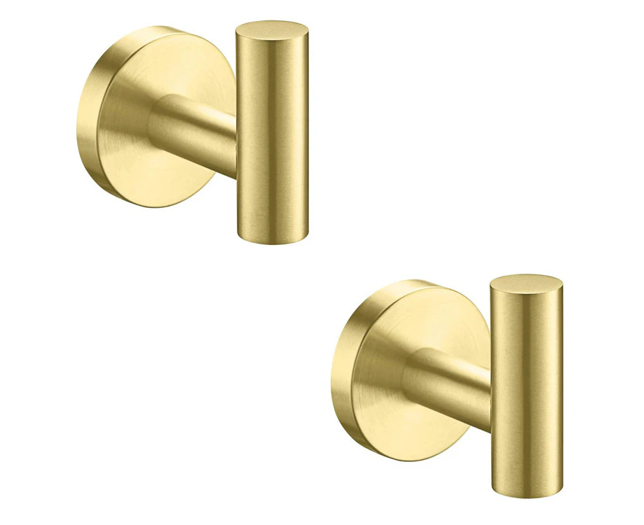 4Pcs Towel Hook, Wall Mounted Bathroom Towel Hook, Coat Hook (Gold)