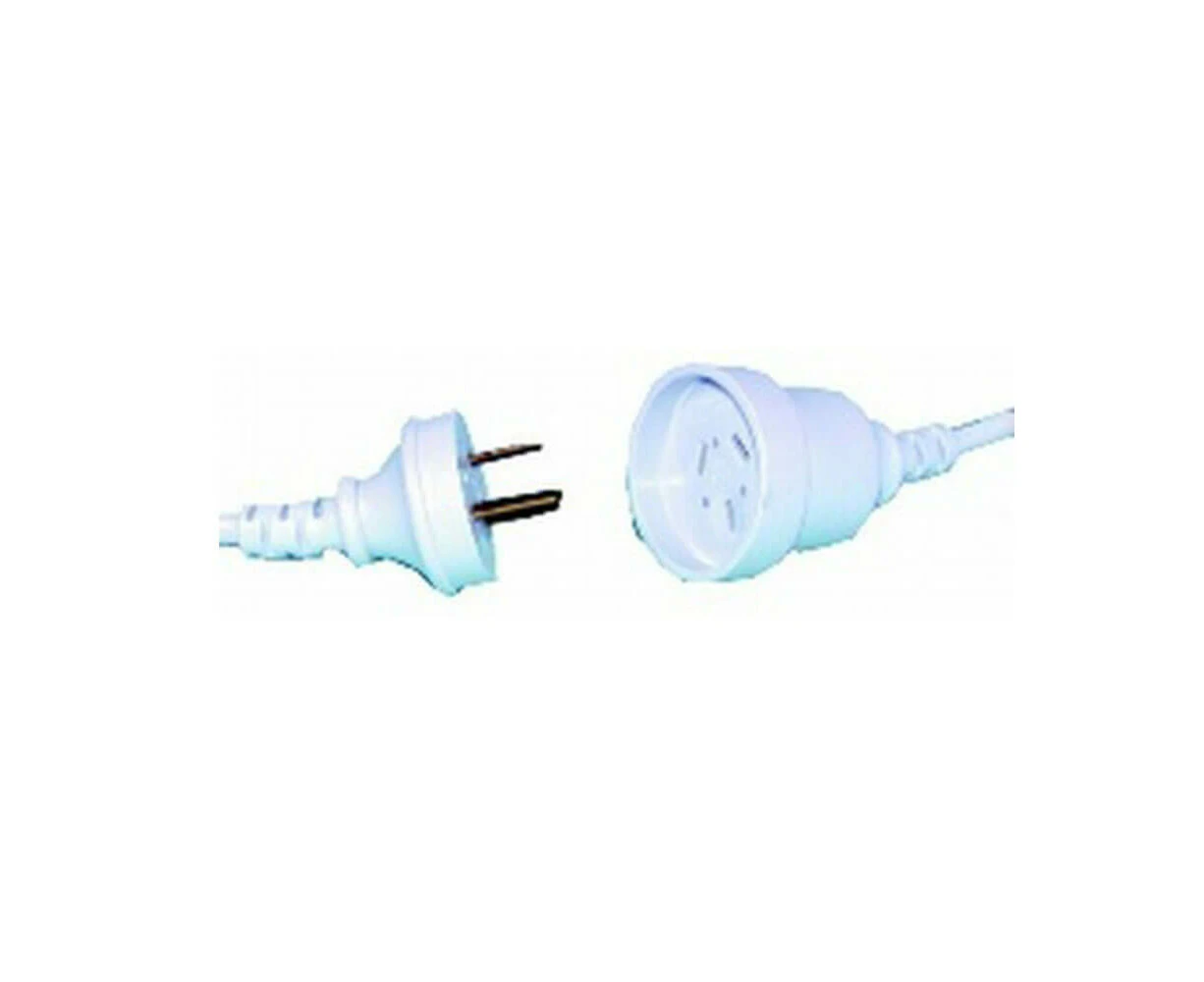 Jaycar Mains Extension Cable with Flange 240V 10A (10m) - White