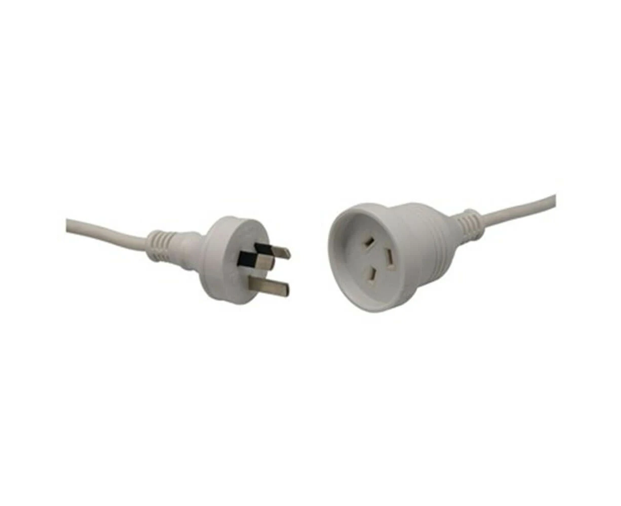 Jaycar Mains Extension Cable with Flange 240V 10A (2m) - White