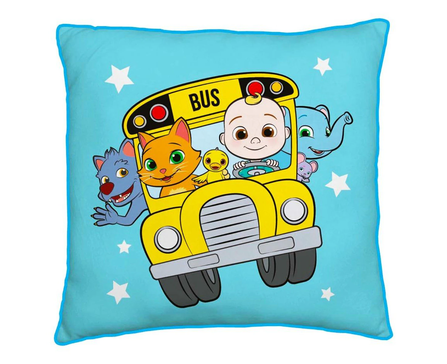 Cocomelon Friends Square Filled Cushion (Blue/Yellow/White) - AG422