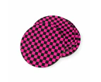 Stubbyz Pink Checkerboard Coaster - Round, 4-piece set