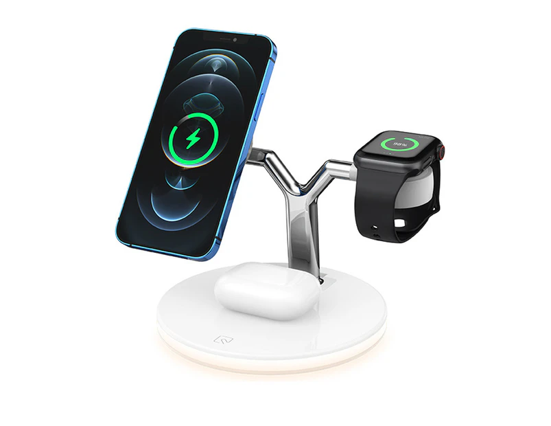 3-in-1 Wireless Magnetic Charging Stand-White