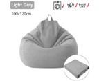 100x120cm Extra Large Bean Bag Chairs Sofa Cover Indoor Lazy Lounger For Kids Adults Grey