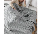 Cozy and Soft Waffle Weave 100% Cotton Blankets-Grey