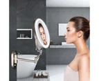 Toscano Wall Mounted Lighted Makeup Mirror 8" 10X Magnifying Cosmetic Mirror with 3 Color Modes USB Charging Type-Black