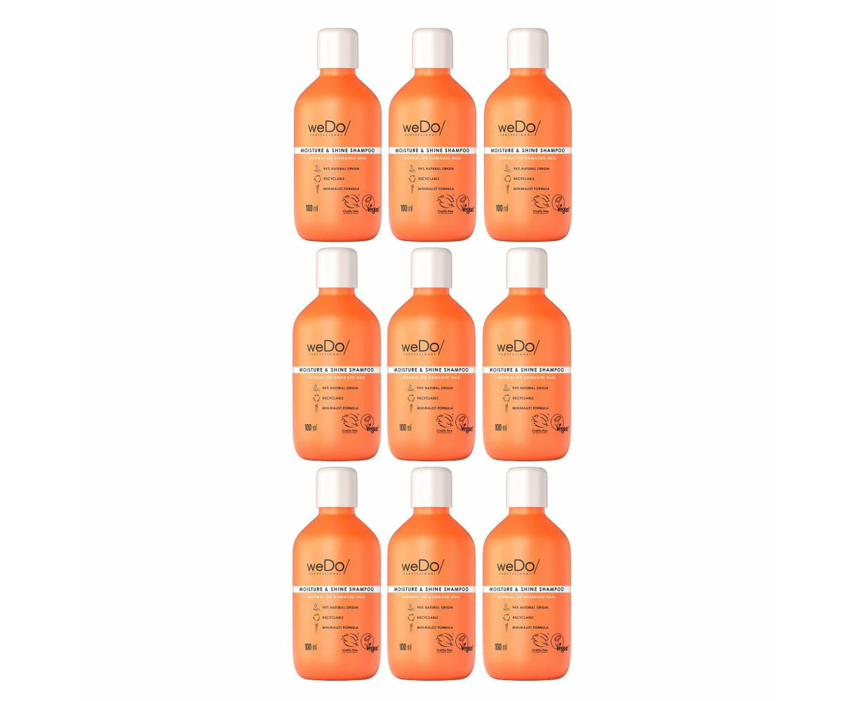 9 x weDo Professional Moisture & Shine Shampoo Normal or Damaged Hair 100ml