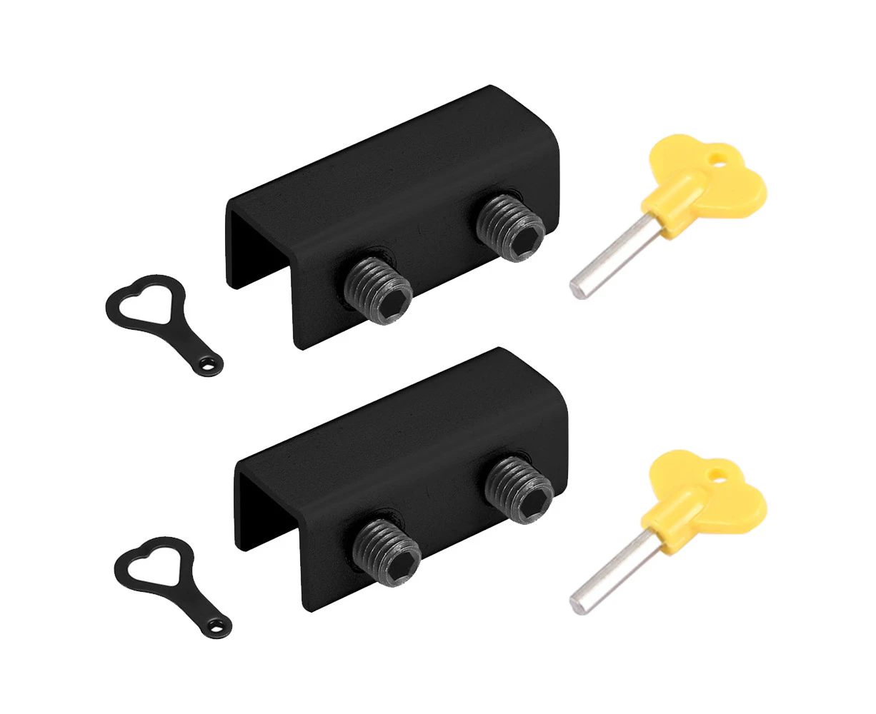 2 Sets Sliding Security Window Locks with Key, Window Stoppers for Vertical & Horizontal Slide Door