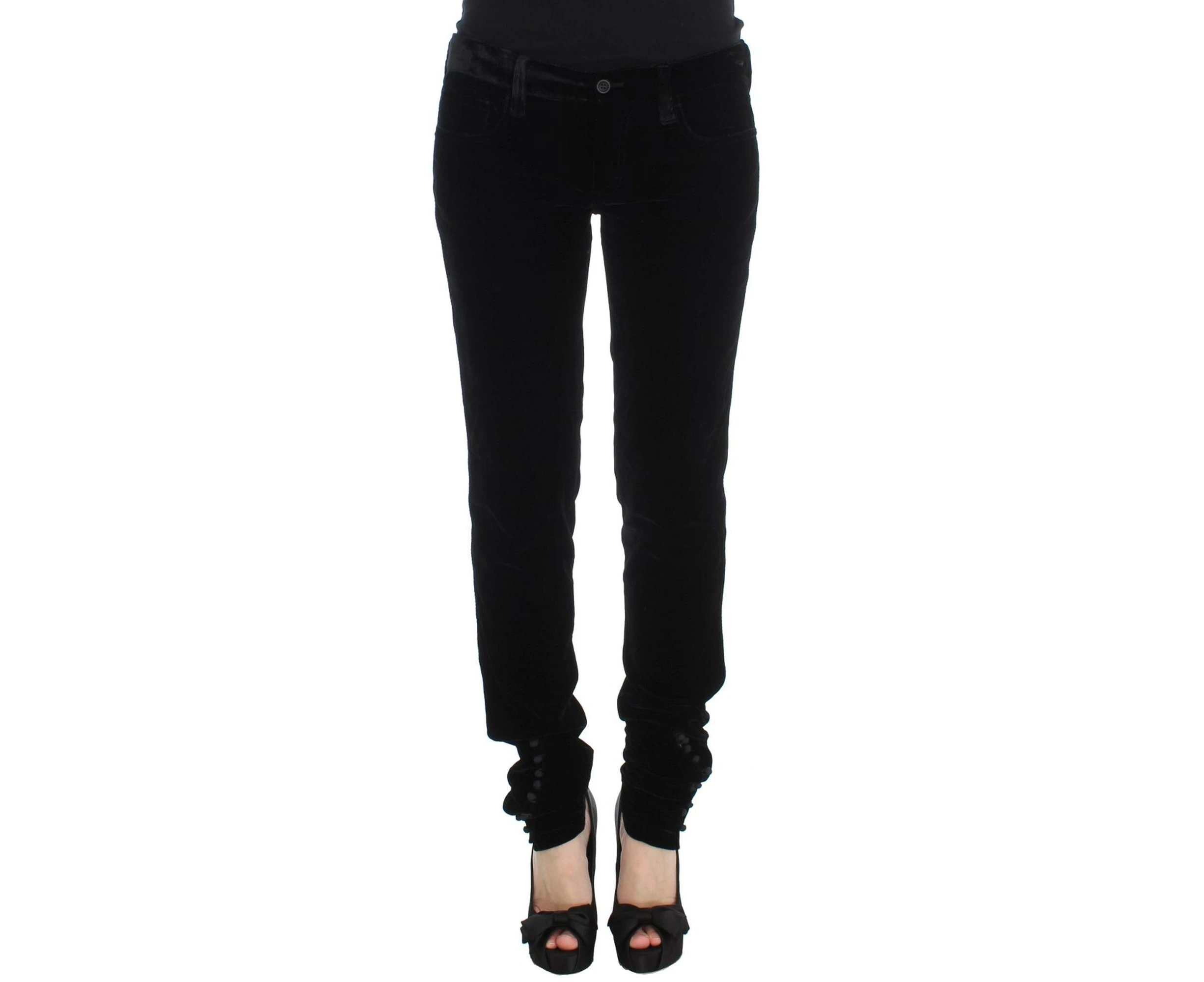 New Ermanno Scervino Slim Fit Pants with Tags - Black