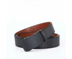 Men's Genuine Leather Ratchet Belt,with Sliding Buckle Trim-Black 3