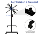 Costway Double-Side Whiteboard Mobile ic White Board Adjustable Heights w/Markers 120x60cm Black