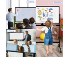 Costway Double-Side Whiteboard Mobile ic White Board Adjustable Heights w/Markers 120x60cm Black