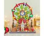 Animated Christmas Village Rotating Ferris Wheel Colorful Lights Musical