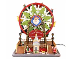 Animated Christmas Village Rotating Ferris Wheel Colorful Lights Musical