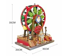 Animated Christmas Village Rotating Ferris Wheel Colorful Lights Musical