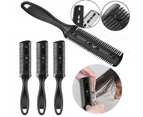 2PCS Razor Comb With Blades Razor Trimmer DIY Double Sides Hair Thinning Comb - Black - Black