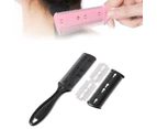 2PCS Razor Comb With Blades Razor Trimmer DIY Double Sides Hair Thinning Comb - Black - Black