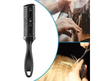 2PCS Razor Comb With Blades Razor Trimmer DIY Double Sides Hair Thinning Comb - Black - Black