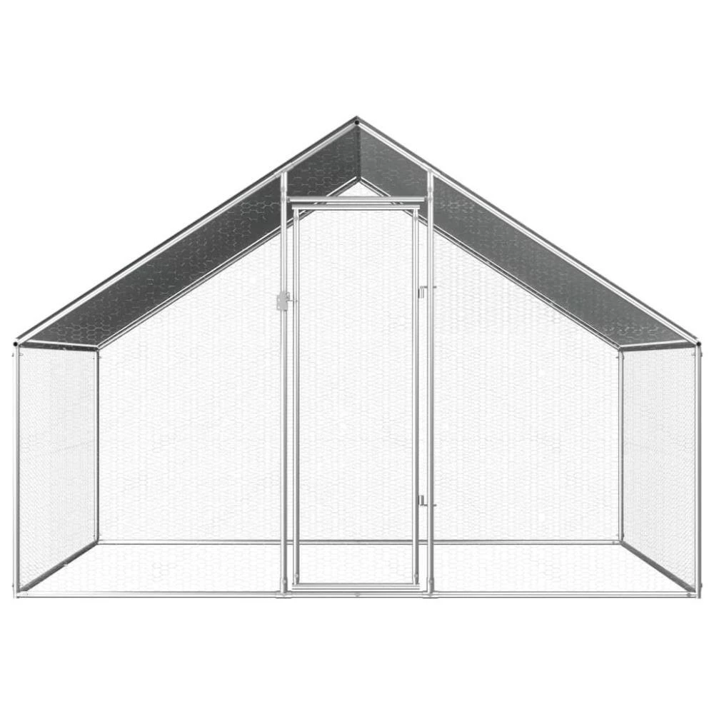 Large Outdoor Chicken Cage Coop Chook Hen House Galvanised Steel Bird Aviary 2.75x2x1.92m