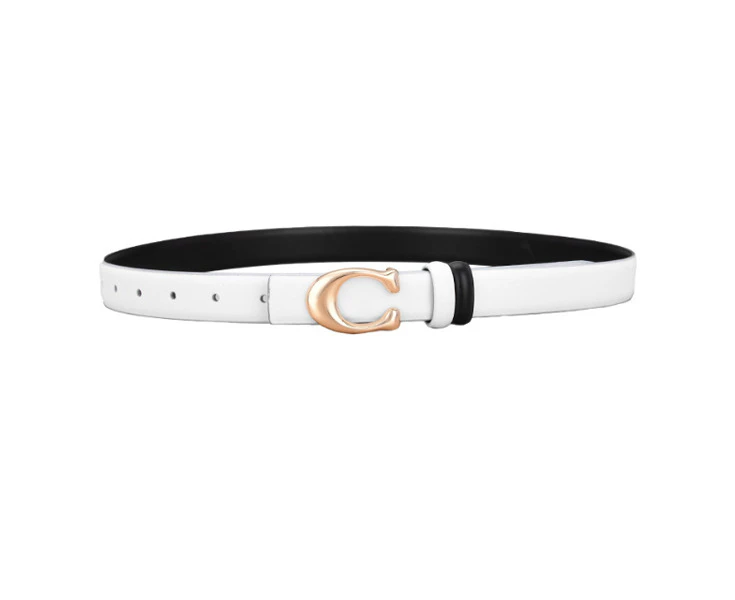 Kings Collection Women Genuine Leather Belt Adjustable Length 105cm - White