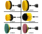 14pcs Grout Bath Tub Tile Power Scrubber Cleaner Cleaning Drill Brush Tool Kit - Yellow