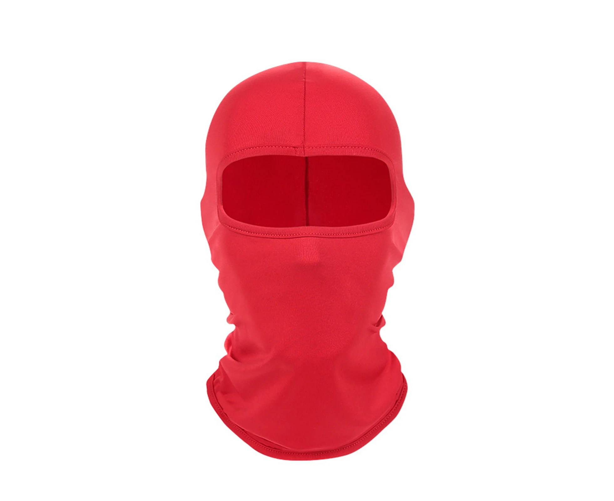 ishuif Solid Color Balaclava Ski Face Guard Outdoor Fishing Riding Cooling Neck Gaiter Full Head Windproof Sunscreen Headgear-Red One Size