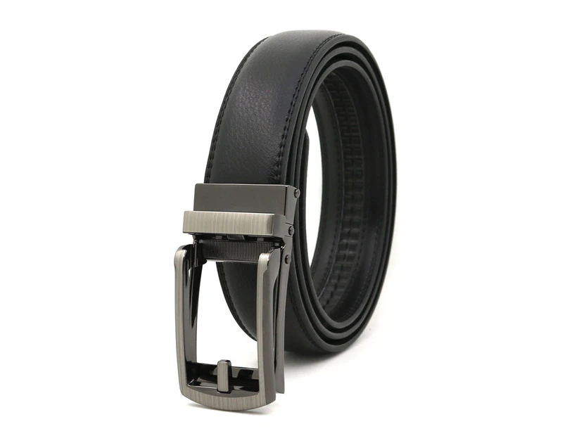 Men's Leather Belt Business Stylish Buckle Waist Strap Waistband Black