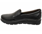 Orizonte Ruma Womens European Comfortable Slip On Leather Shoes - Black