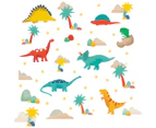 ishuif 2Pcs Wall Sticker Removable Self-adhesive PVC Dinosaur Print Wall Decal for Kindergarten-Mix Color